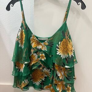 Alice + Olivia Green Floral Women's Top